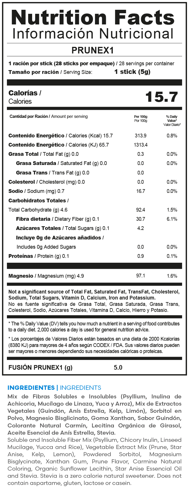 Tabla nutricional oficial PRUNEX1