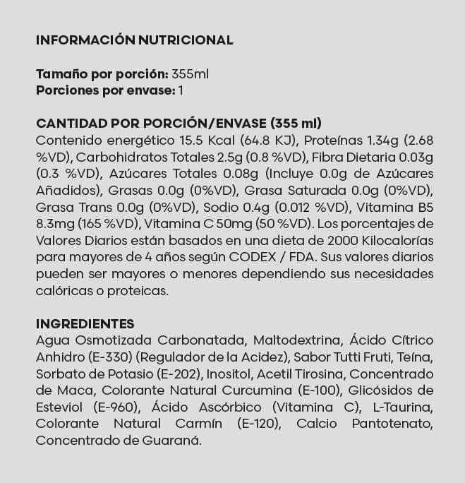 Tabla nutricional oficial XPEED